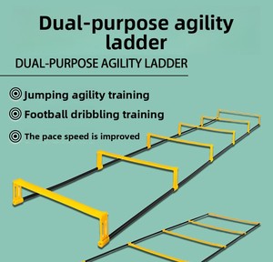 Escalera de Agilidad Amarilla Plegable y Ajustable de Doble Uso para Entrenamiento de Fútbol y Baloncesto, Material de Polipropileno para Campos Deportivos - Product Image 5