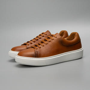 Chaussures de marche décontractées à lacets pour hommes, baskets en cuir de haute qualité, confortables, respirantes, peintes à la main - Product Image 3