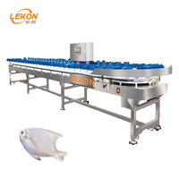 Machine de tri de poids automatique à haute efficacité pour la viande de poisson, de poulet, de poulet à la cuisse, de calmar, de poisson-chat argenté, en acier moteur, ligne d'abattage