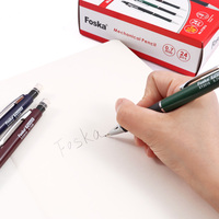 FOSKA Fournitures scolaires et de bureau en vrac Lot de 24 crayons mécaniques rétractables en plastique de qualité supérieure 0.7mm pour l'écriture