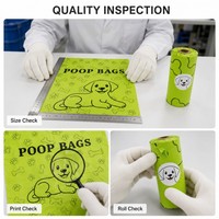 Bolsas para excremento de perro de poliéster biodegradable ecológicas y engrosadas, diseño simple, fuerte control de olores, rollos fáciles de rasgar para uso en exteriores