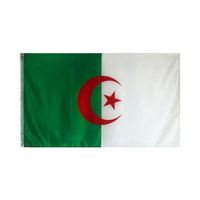 Drapeau promotionnel 3x5 pieds en polyester 100D, à double couture, pour l'Algérie, drapeau national arabe