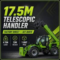 Chariot télescopique de 17,5 m de hauteur de levage, 4 tonnes, 4000 kg, avec portée avant de 13 m, moteur Cummins 104 kW, chariot élévateur à flèche pour la construction