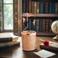 Danseur de ballet dynamique Design Design Chic Cadeau Carrousel Bougeoir Rotatif Bougeoir en Métal et Verre pour la Décoration Intérieure