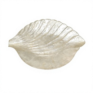 Assiettes de service de vaisselle de restaurant Capiz élégantes faites à la main, vaisselle décorative de luxe pour gâteau de dessert, accessoires de vaisselle - Product Image 4