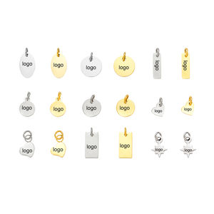 डिय कस्टम स्टेनलेस स्टील आभूषण लोगो टैग लेजर उत्कीर्ण रिक्त हृदय ज्यामिति पेंडेंट ब्रांड गोल्ड प्लेटेड गहने टैग - Product Image 6