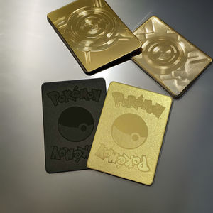 Tarjeta de Juego Pokémon de Diseño Personalizado, Dorada y Negra, Acabado Metálico Arenado, Acero Inoxidable, NFC, Logotipo Impreso en Serigrafía - Product Image 5