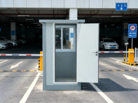 Caseta de Guardia Modular Portátil, Cabina de Peaje Desmontable de Acero, Caseta Prefabricada Preinstalada