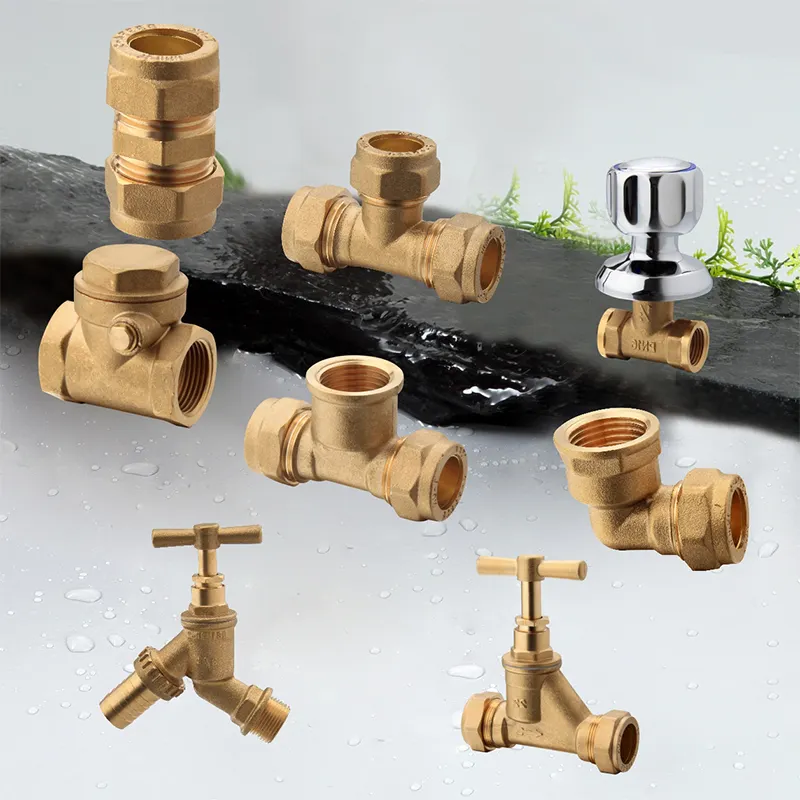 full range coupler plumbing materials Brass Pipe Push Fit Plumbing Fittings Threaded Copper Pipe Fittings