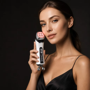 6-in-1 Multifunctional Face Lifting Tightening Facial Skincare Hot & Cool Care Glow Beauty Massager With 3D Facial Roller Device