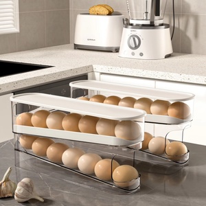 Transparent Fridge 2 Tier Automatic Egg Rolling <b>Tray</b> <b>Storage</b> Organizer Container Egg Freezer Holder for Kitchen - Product Image 6