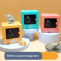 Mini tirelire bancaire rétro ATM avec mot de passe rotatif, coffre-fort pour espèces et pièces, dépôt automatique de billets, cadeau de Noël
