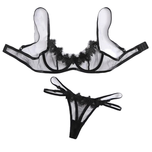 <span class=keywords><strong>2</strong></span> parça bayanlar erotik saten iç çamaşırı seti şeffaf ağ seksi XXL olgun kadınlar için düşük fiyat iç çamaşırı - Product Image 4