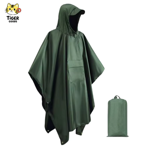 Imperméable 3-en-1 personnalisé à séchage rapide pour adultes, poncho de pluie imperméable avec poche pour la randonnée, le cyclisme, le camping et les voyages en plein air - Product Image 1