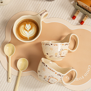Mug en céramique fait main, modelé, <span class=keywords><strong>sous</strong></span> glaçure, motif toast peint à la main, pour café <span class=keywords><strong>et</strong></span> eau, <span class=keywords><strong>tasse</strong></span> créative pour le <span class=keywords><strong>petit</strong></span>-<span class=keywords><strong>déjeuner</strong></span> à la maison - Product Image 5