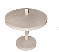 KUMUSI FURNITURE Table d'appoint en travertin naturel Table d'appoint de canapé nordique moderne minimaliste Table basse d'angle de salon