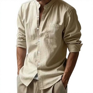 <span class=keywords><strong>เสื้อ</strong></span>เชิ้ตผ้าลินินปักลูกปัดสไตล์จีนใหม่ ปี 2025 สำหรับฤดูใบไม้ผลิ/ฤดูใบไม้ร่วง แขนยาว <span class=keywords><strong>คอ</strong></span>ตั้ง ระบายอากาศได้ดี สวมใส่สบาย - Product Image 1