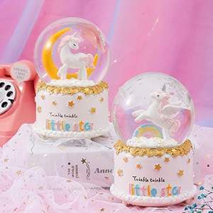 JORMEY, bola de nieve de cristal Musical automática, globo de nieve de unicornio con luces de colores, regalo de Navidad y cumpleaños para niños - Product Image 5