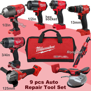 Ensemble de 18 outils électriques sans fil avec batterie au lithium interchangeable 18V, <span class=keywords><strong>service</strong></span> OEM, sac à outils, logo personnalisé, outil électrique sans balais - Product Image 1