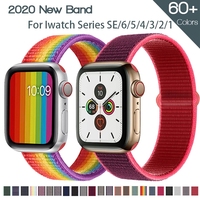 Pour Apple 44mm 40mm 42mm 38mm Bracelet pour iwatch série 6 SE 5 4 3 2 1 Sport tissé Nylon boucle Bracelet de montre