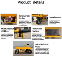 Chariot à palettes électrique pliable à quatre roues avec certification CE, logistique d'entrepôt et manutention de matériaux, capacité de charge 1000 kg