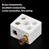 Bloc de bornes en céramique résistant aux hautes températures 10A-100A, connecteur de fils à visser en porcelaine pour appareils électriques de chauffage