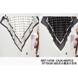 Fazzoletto Quadrato Piccolo 70x70cm 38g con Pois, Foulard da Donna, Accessorio Moda - Product Image 3