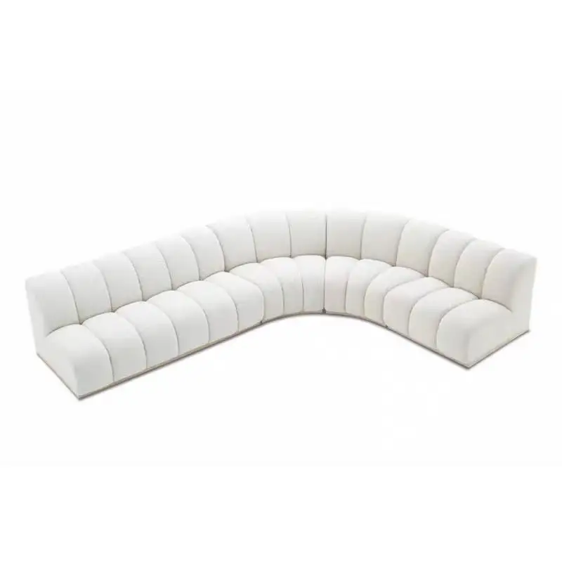 Donsun vendite calde all'ingrosso della fabbrica di lino tessuto soggiorno mobili curva Design bouclé di lusso divano modulare