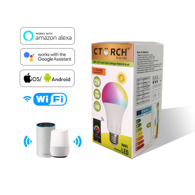 Ctorch Alexa and Google Home Hot Sale Oem Odm Led Bulbs Wholesale Wifi Light Bulb 9w Wifi Smart Led Bulb Lights Rgb Lamp