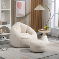 Vente en gros de poufs rembourrés en mousse, fauteuil de canapé, repose-pieds paresseux confortable avec literie en tissu rembourré, fournisseur de poufs