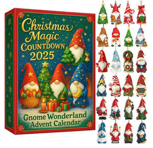 Calendrier de l'Avent Magique de Noël en Plastique, Boîte Mystère Gnome du Pays des Merveilles, Décoration Plate pour Arbre de Noël, Échelle 1/12 - Product Image 4