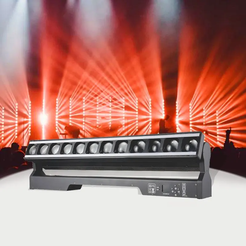 Honghe Ontwerp 12X40W Rgbw 4in1 Led Moving Beam Bar Pixel Zoom Sweeper Wash Podium Concert Bruiloft Club Podiumverlichtingsapparatuur