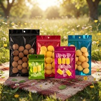 Sachet Doypack Brillant Métallisé à Trois Soudures Latérales avec Fenêtre, Sac d'Emballage Alimentaire Ziplock, Sacs Plastiques à Fermeture Éclair pour Snacks