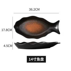 Piatto Rettangolare Giapponese per Sushi, Stile Retrò, in Ceramica, per Servire Cibo, Piatto in Argilla per Ristoranti di Cucina Giapponese - Product Image 6