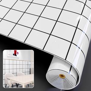 Autocollants muraux en PVC à motif carreaux de céramique personnalisés, autocollants muraux imperméables pour cuisine, panneau aluminium-plastique, fond de papier peint DIY - Product Image 2