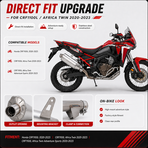 Pot d'échappement de course pour moto, silencieux à enfiler pour <span class=keywords><strong>Honda</strong></span> CRF1100L Africa Twin <span class=keywords><strong>ADV</strong></span> 2020-2023, en acier inoxydable et fibre de carbone véritable - Product Image 5