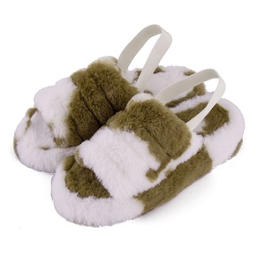 Pantofole da esterno per interni <span class=keywords><strong>con</strong></span> piattaforma in pelliccia sintetica da donna di nuova moda <span class=keywords><strong>con</strong></span> comodo elastico posteriore e peluche - Product Image 4