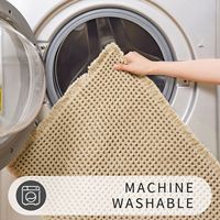 Tapis de bain gaufré à séchage rapide, tapis de salle de bain antidérapant super absorbant, tapis de douche fin lavable en machine pour baignoire et évier
