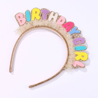 Joyeux anniversaire bandeau à paillettes pour enfants mignon Sequin Bow bandeau cadeau d'anniversaire pour les filles