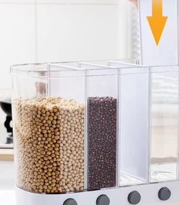 Dispensador de Arroz, Dispensador de Alimentos, Tambor de Arroz con 6 Compartimentos, Dispensador de Alimentos Secos, Almacenamiento de Granos, Caja de Almacenamiento de Frutas Secas - Product Image 2