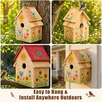 Grande maison à oiseaux en bois à faire soi-même pour enfants, kit de construction de maison à oiseaux en bois