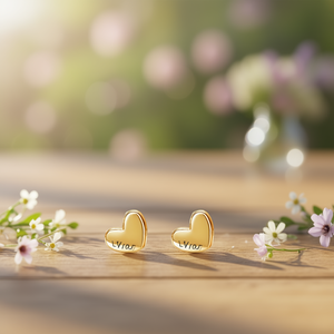 Orecchini a Cuore Lv105 Placcati Oro in Lega di Zinco, Gioielli Unisex Romantici alla Moda, Regalo per Donne e Uomini - Product Image 2