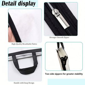 Bolsa de tela no tejida de lujo para vestido de novia, estilo nuevo, con logotipo personalizado, plegable, para vestido de noche - Product Image 3