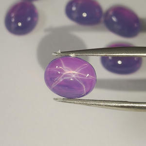 Cabujones Sintéticos Ovalados con Base Plateada en Rosa/Azul/Verde/Morado, Gema Suelta de Rubí Estrella para la Fabricación de Joyas - Product Image 6