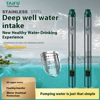 Pompe submersible Taifu en acier inoxydable pour puits profond, haute pression, grand débit, pour l'irrigation des puits et l'alimentation en eau domestique, moteur AC