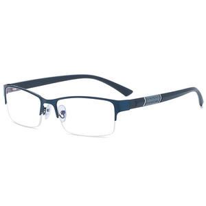 Lunettes de myopie transfrontalières finies haute définition demi-monture Anti-lumière bleue décoloration lunettes plates cadre pour hommes d'affaires - Product Image 5