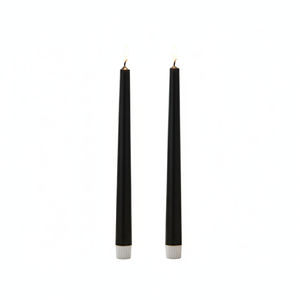 Ensemble de 2 bougies coniques en cire de soja noire, sans fumée et faites à la main, non parfumées, pour les fêtes, Noël, Halloween, les mariages, la décoration de la maison - Product Image 3