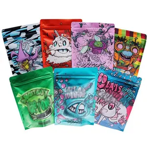 ロゴ入り カスタム印刷 再封可能 スタンドアップポーチ、パーソナライズドデザイン ジッパーロック付き 3.5g 28g 防臭性 マイラーバッグ - Product Image 4