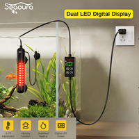 Chauffe-eau d'aquarium Seaoura SR-318 avec contrôleur LED externe, double affichage numérique, chauffe-eau submersible réglable pour aquarium