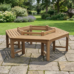 Banc carré en teck Enterenprise avec dossier - Design traditionnel, apparence moderne, mobilier de patio extérieur durable - Product Image 3